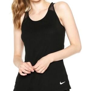 Nike Women's Semi-Sheer Black Athletic Tank Top Ribbed Styled - Size XS